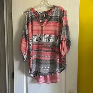 Cato C est 1946 Pink Patterned Striped Blouse 18/20W